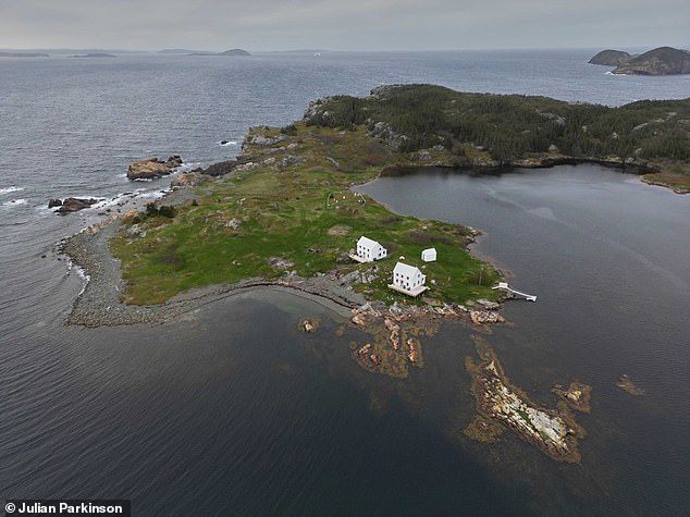 Another shot from above shows how remote the homes are, with the properties offering stunning views over the surrounding islands and the Atlantic Ocean