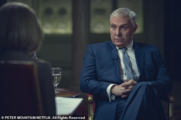 The film captures the tension behind booking the royal family for the interview, as well as the tension among the cast during the interview (Rufus Sewell as Prince Andrew)