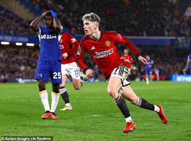 Chelsea's Moises Caciedo looks on after his mistake allowed Alejandro Garnacho to score