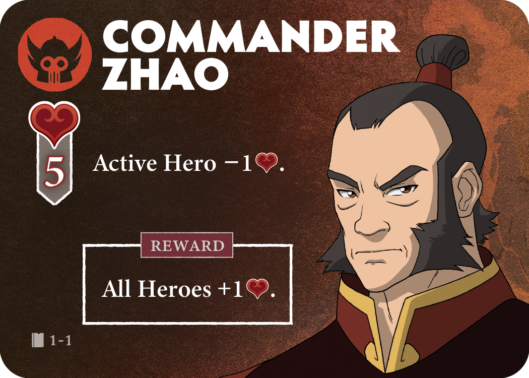 Card art for Commander Zhao from Avatar: The Last Airbender – Aang's Destiny