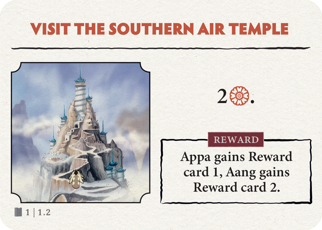 Art from the Visit the Southern Air Temple card from Avatar: The Last Airbender – Aang's Destiny