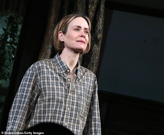 Paulson was also at the wedding;  seen at the curtain call as the new play Appropriate in New York City in March