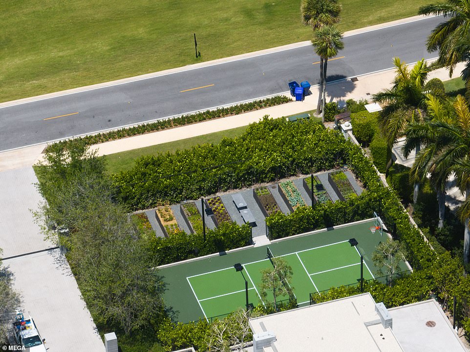 Brady's vegetable garden is next to his basketball/pickleball court on his almost-built mansion in Miami