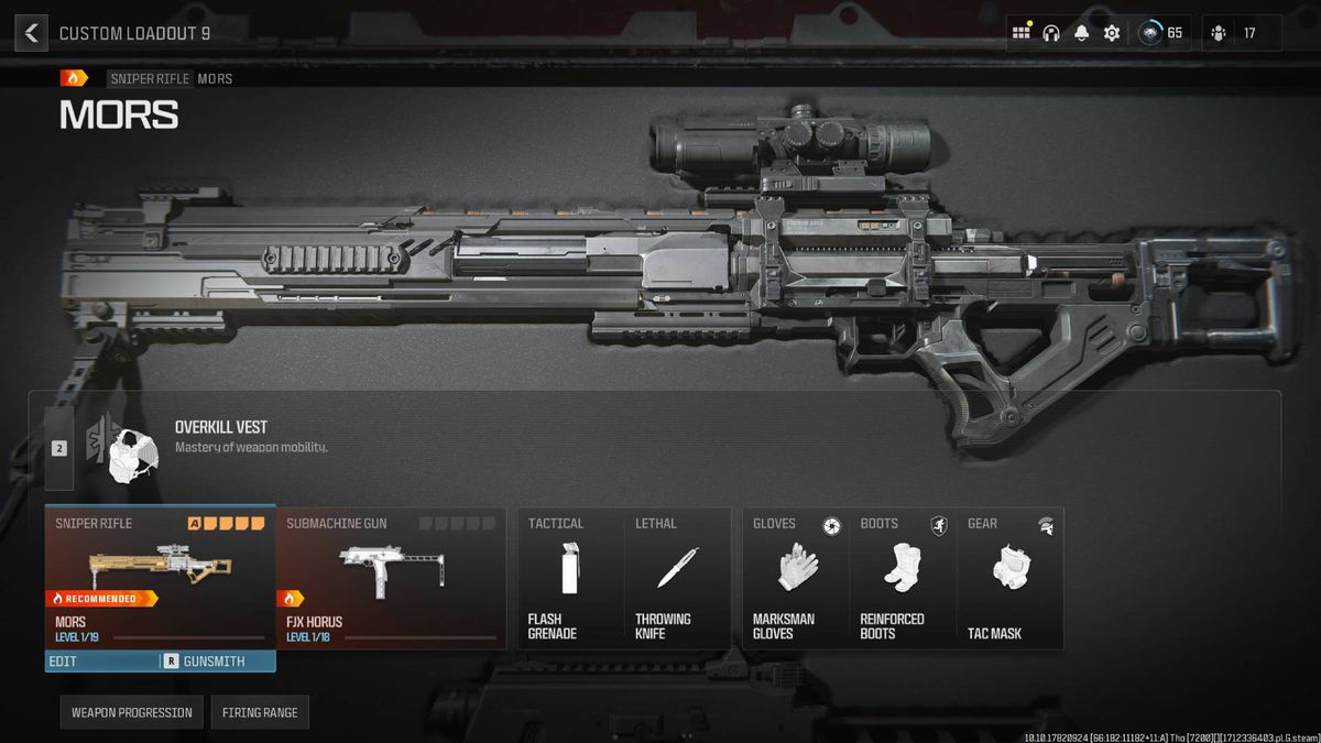 A menu shows the best class in MW3.