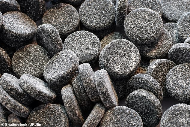 The Swede from Böste near Trelleborg, in the south of the country about a seven-hour drive from Stockholm, had been eating various licorice sweets for a month when he started to feel unwell (file image of salty licorice)