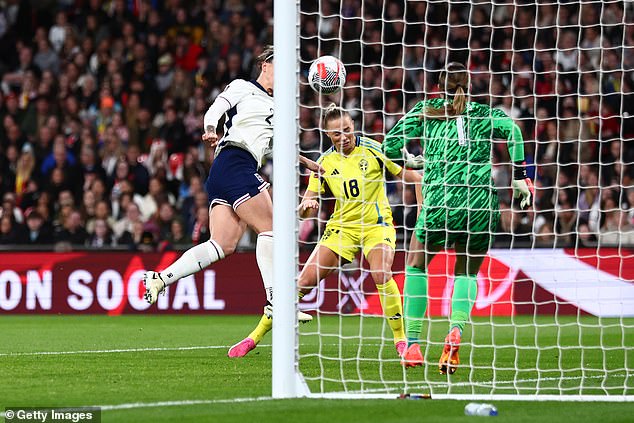 Rolfo sneaked in behind Barcelona teammate Lucy Bronze and headed in at the back post