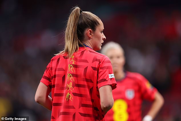 England players wore training kit with their names displayed in the BSL finger spelling alphabet