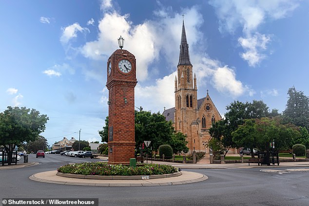 The driver of the ute, aged 54, was taken to Mudgee Hospital (pictured, Mudgee) for mandatory tests with minor injuries.