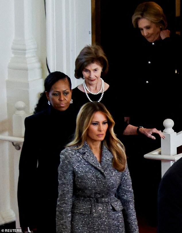 In November, Melania Trump appeared at Rosalynn Carter's funeral, along with fellow first ladies Michelle Obama, Laura Bush and Hillary Clinton