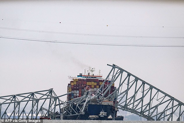 The devastation at the site of the collapse, which occurred when the powerless cargo ship rammed it last week, is enormous