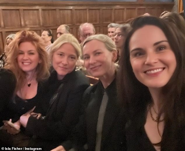 In recent weeks, Isla appears to have found solace with her friends as she has enjoyed several girls' nights out (pictured with Michelle Dockery, Naomi Watts and film producer Bruna Papandrea)