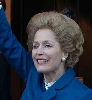 Gillian depicted as Margaret Thatcher in The Crown