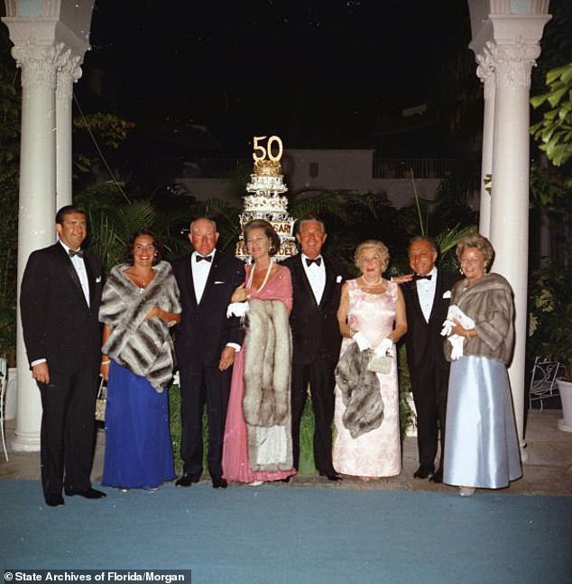 Everglades Club members celebrate the club's 50th anniversary in February 1969