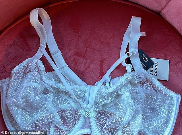 After buying the lacy white bra new for £107, Gemma first tried to sell it for £80 on Depop, before slashing the price to £56 with a 30 per cent discount within days