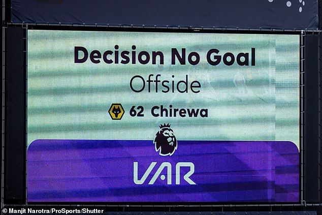 Wolves' Tawanda Chirewa was judged for offside and interfered with the goalkeeper