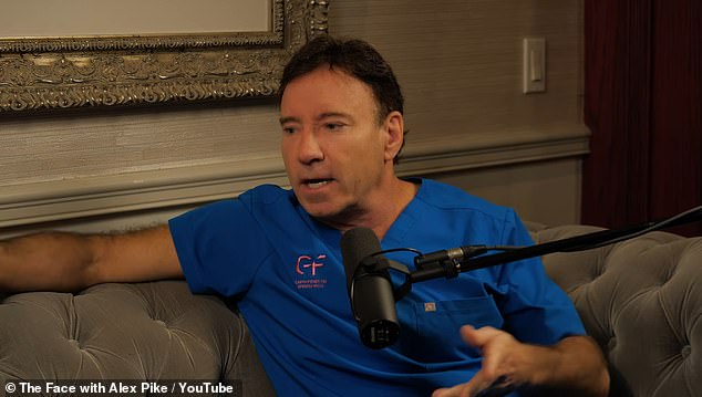 Dr.  Garth Fisher (pictured) appeared on The Face with Alex Pike podcast and said social media platforms like Instagram have given people a distorted sense of beauty