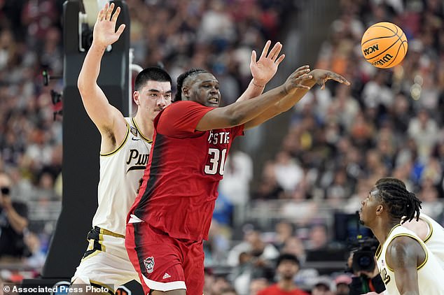 NC State forward DJ Burns Jr.  was held to just eight points in the defeat on Saturday evening