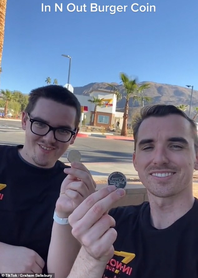 TikTok user Graham Salisbury was excited to receive the collectible coin after being the first customer at the opening of a new In-N-Out store