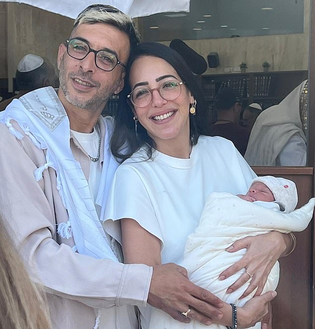 Insurance worker Astar gave birth to 6-pound Benaya Moshe two weeks ago.  She and her partner Shlomi, a building maintenance manager, call him their 'miracle'