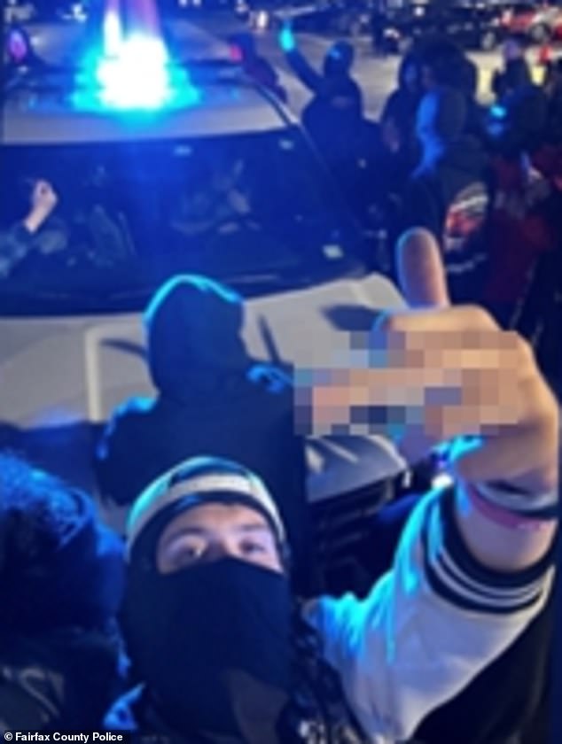 Authorities identified 20-year-old Dylan Heckard because he posted a photo of himself pointing his middle finger at a police car during the incident.