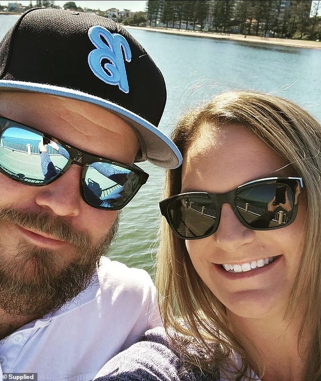 Dani and her husband Mark (left), from Brisbane, were thrilled when her pregnancy test came back positive after months of trying and a devastating miscarriage