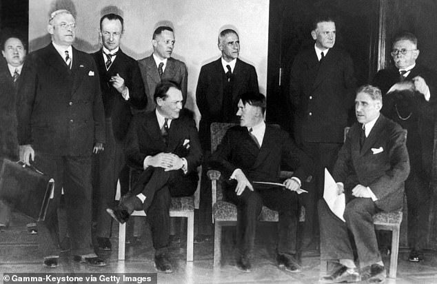 The Führer's first cabinet meeting in Berlin, on January 30, 1933, including Hermann Göring, Vice Chancellor Franz Von Papen and Minister of Economic Affairs Alfred Hugenberg