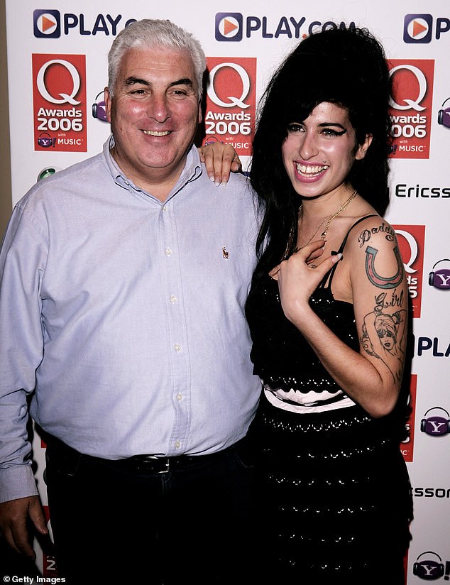 Amy tragically died of alcohol poisoning at the age of 27 in July 2011, after struggling with substance abuse, mental illness and addiction (pictured with dad Mitch in 2006)