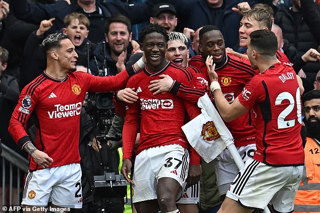 United came from behind to lead through Kobbie Mainoo, but Mo Salah saved a point for the visitors from the penalty spot