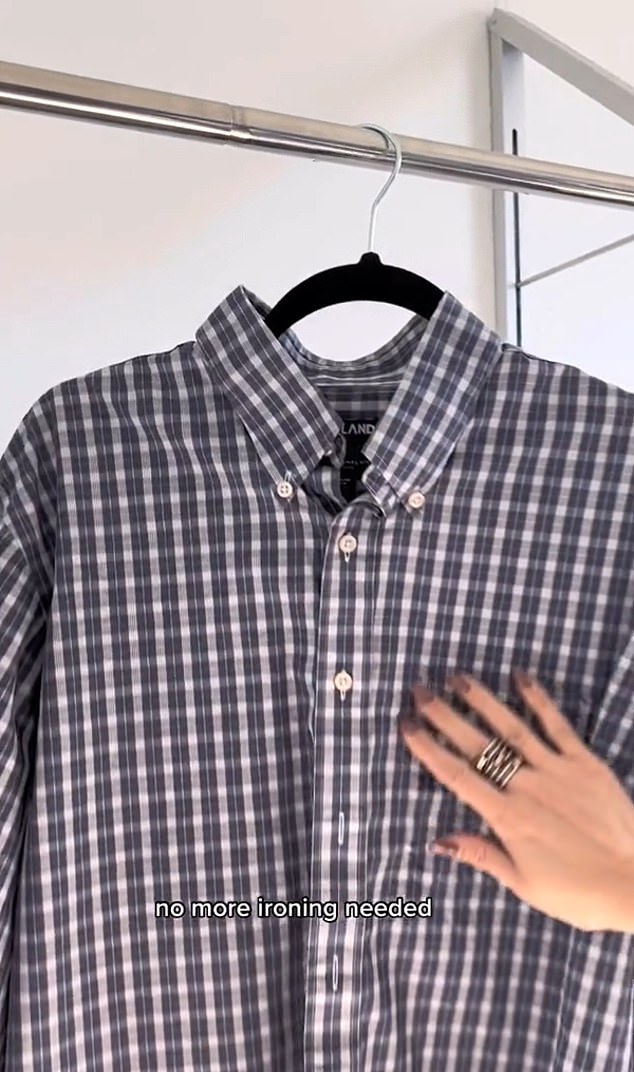 They finished the clip by showing off a freshly washed shirt with no wrinkles