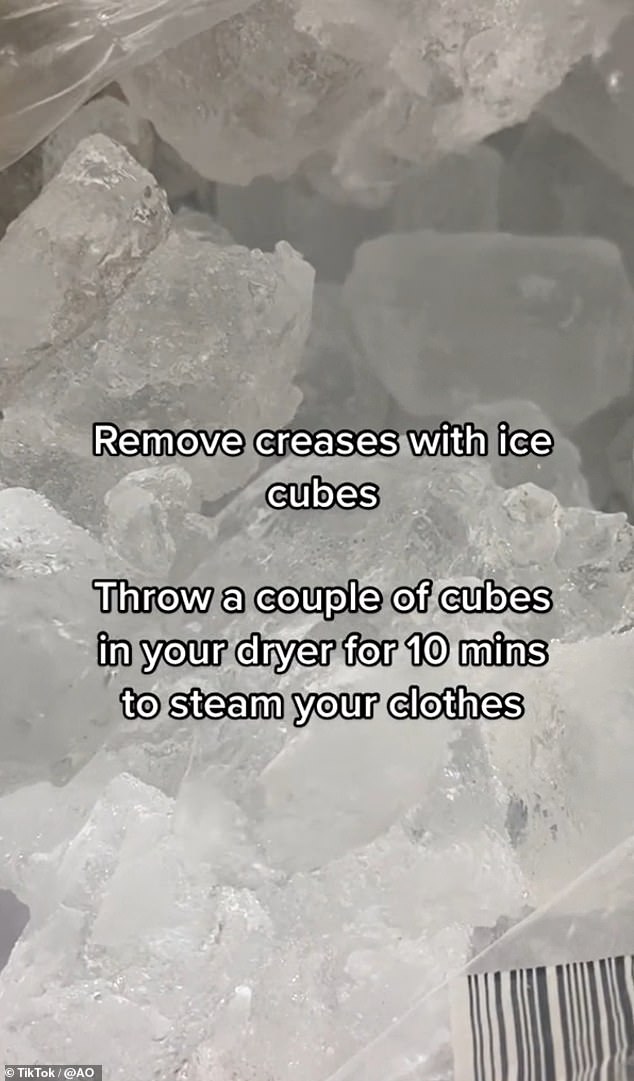 British electronics store AO also included the ice cube trick in their TikTok video on 'washing tips that actually work'