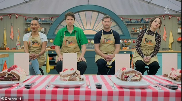 The bakers were then instructed to make a chocolate and raspberry roulade with meringue and a dollop of chantilly cream.