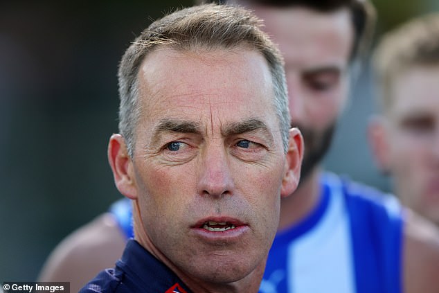 The social media star pointed out that Alastair Clarkson (pictured) was fined but not banned from matches after an alleged homophobic outburst in pre-season