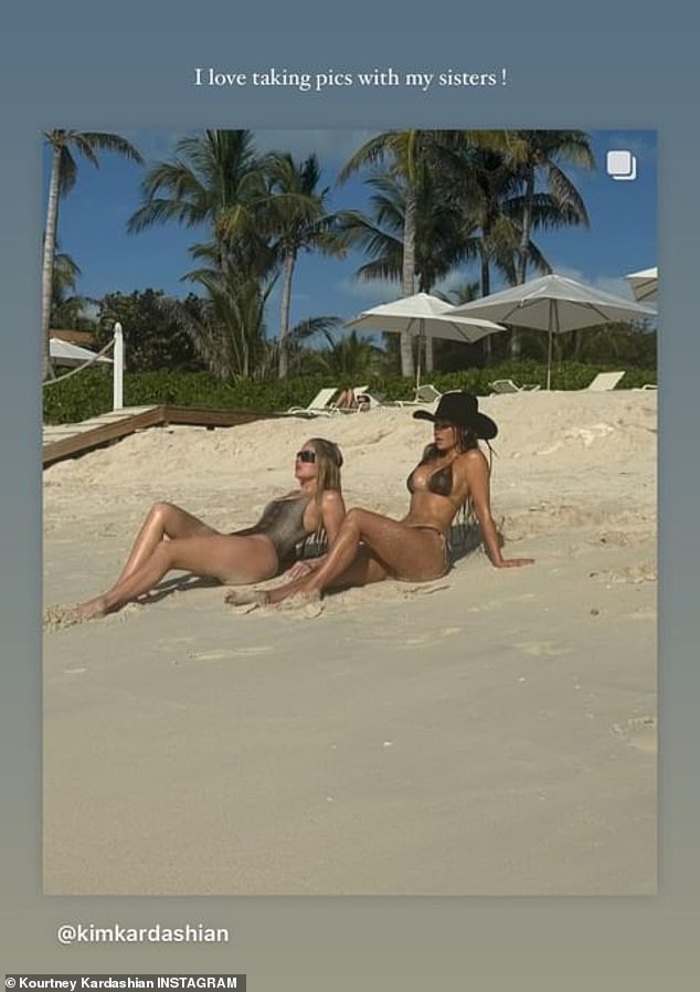 The socialite also joked about a photo shared to Kim's Instagram that showed her and Khloe in the foreground, with Kourtney far away in the background.