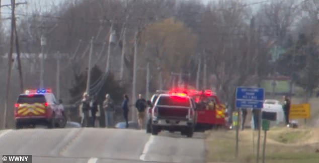 The scene on State Route 12E near Watertown, New York, on Saturday afternoon