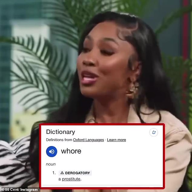 On Sunday, the In Da Club hitmaker, 48, shared a clip from an interview Yung Miami (real name: Caresha Brownlee) gave on The Jason Lee Show, in which she called herself a “whore.”