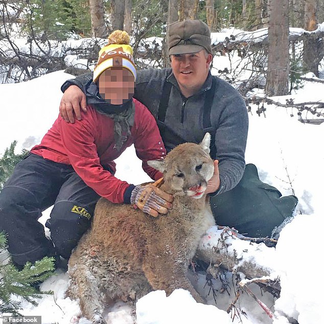 Roberts, 42, of Daniel, Wyoming, was cited and fined for being in possession of a live wolf during a Feb. 29 incident.  He is depicted here with a dead animal that he was probably hunting