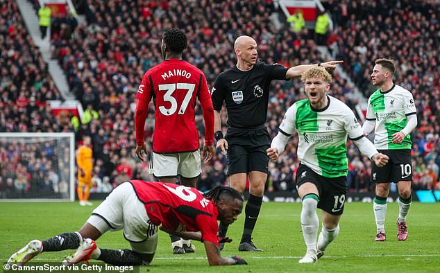 Referee Anthony Taylor pointed to the spot before Mo Salah converted the late penalty