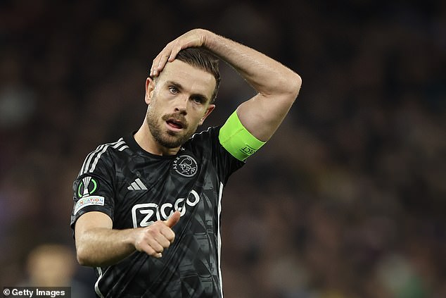 English midfielder Jordan Henderson signed for Ajax from Al-Ettifaq in January