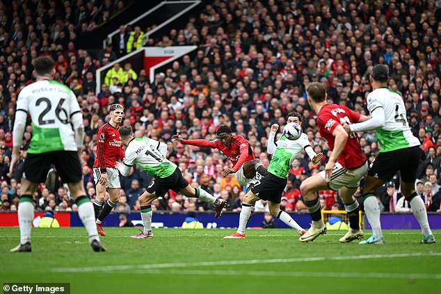 Mainoo grabbed the ball on the half-turn before putting Man United ahead at Old Trafford