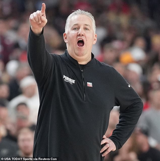 Purdue head coach Matt Painter reacts to a play in the NC State-Purdue game