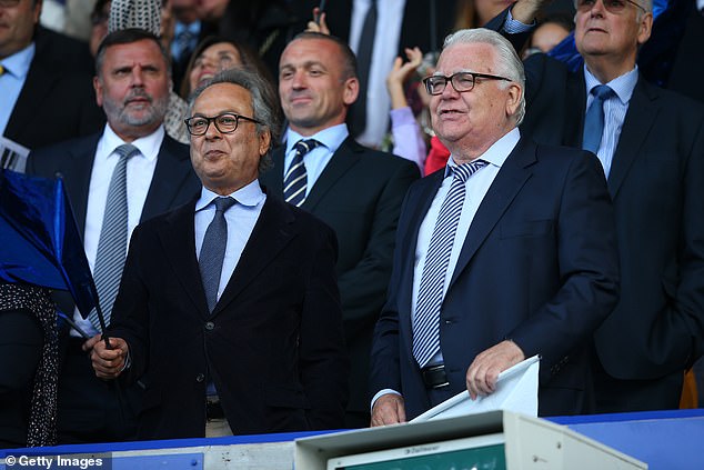 The news will only increase the pressure on Everton owner Farhad Moshiri (left).