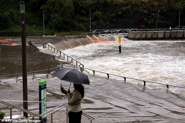 Sydney was hit by a deluge of rain on Friday (photo Parramatta's ferry port)