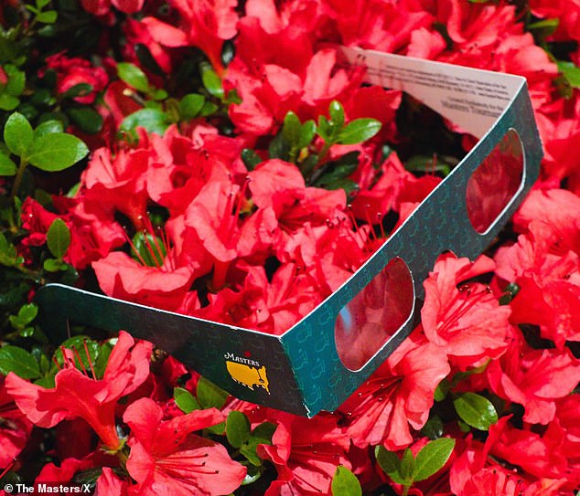 Some flowers show disposable protective goggles with the Masters logo