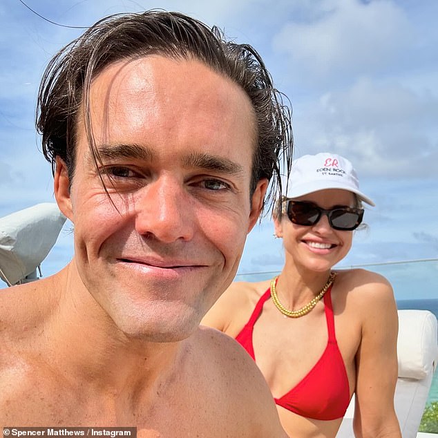 Clean-shaven Spencer also posted a sweet selfie with his wife as they both smiled at the camera, captioning the post: 'This place is so special to me'