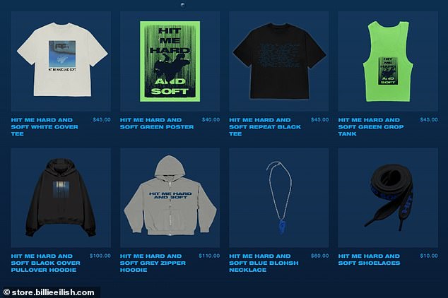 The nine-time Grammy winner has also released a line of new merchandise, including two T-shirts, two hoodies, a tank top, a poster, shoelaces and a necklace.