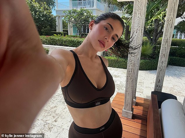 A day earlier, Kylie wore a sporty, athleisure look during her vacation: an Alo sports bra and matching leggings