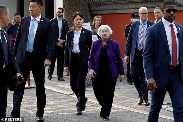 US Treasury Secretary Janet Yellen visits Guozijian Hutong Alley in Beijing