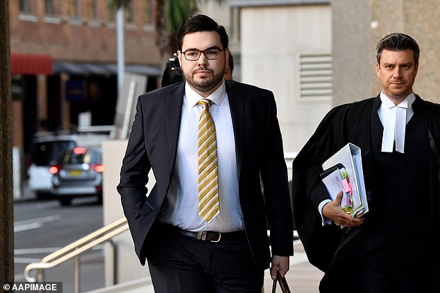 Bruce Lehrmann is pictured outside the court.  He strongly denies raping Brittany Higgins