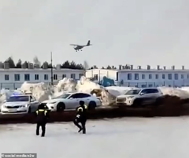 A long-range UAV is seen moments before it crashes into a Russian factory in Tatarstan