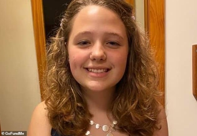 Police say Crumbley's first victim was freshman Phoebe Arthur (pictured), who was shot in the face but miraculously survived.  A total of eleven people were shot, four of whom died